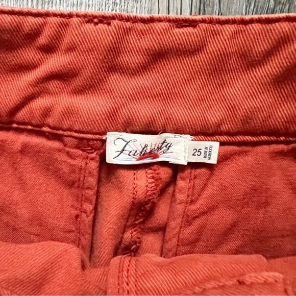 Faherty Rust Uma High Waisted Cropped Wide Leg Pants- - Picture 7 of 7